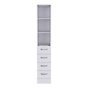 Mobiletto Bianco con 3 Cassetti e 3 Ripiani per Biancheria e Bagno - Product Image 4