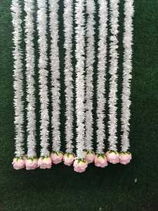 Rosa Artificial con Guirnalda de Jazmín para Decoración |   Fondo de Cuerdas Florales en Rosa Claro |   Decoración para Henna Haldi de Boda |   Decoración para Colgar en la Pared del Hogar - Product Image 1