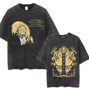 Camiseta Gráfica Vintage para Hombre con Lavado Ácido, Clair Obscur Expedition 33 Esquie Dark Fantasy, Camiseta Oversize de Algodón - Product Image 2