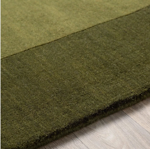 Alfombra de lana hecha a mano, verde, apta para mascotas, ecológica, para dormitorio, sala de estar, decoración, hotel, oficina, uso comercial - Product Image 1