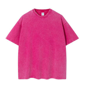 OEM 100% Cotton Heavyweight Men's Oversized Short Sleeve T-shirt Custom Dtg Print Logo T-shirt Stone Acid Washed Vintage T-Shirt - Product Image 5