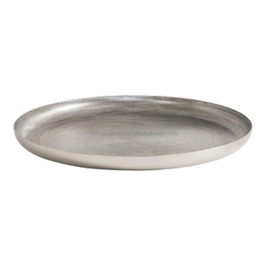 Bandeja de Servicio Redonda de Metal Simple para Catering y Uso en Restaurantes - Product Image 1