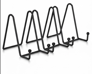 Metal <b>Plate</b> Stand with Black Coated Finish Perfect for Elegant Home Organization and Kitchenware Accessories - Product Image 1