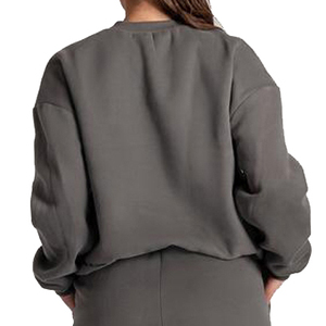Sweat-shirt surdimensionné à col rond pour femme, 100% coton tricoté, manches longues, logo personnalisé, respirant, pour l'hiver - Product Image 6