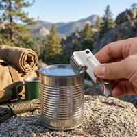 Ouvre-boîte EDC ultra-compact avec ouvre-bouteille intégré, outil de survie portable pour le camping et la randonnée en plein air