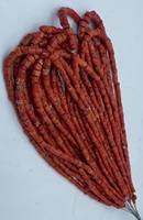Perles de corail rouge italien lisses Heishe en forme de pièce de monnaie, brin de 16 pouces, 4-5 mm, certifiées par un tiers pour la fabrication de bijoux en gros