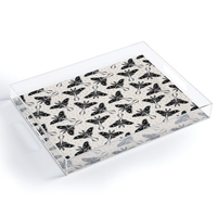 Plateau de service et de rangement imprimé en acrylique avec poignées en laiton, design moderne et luxueux, organisateur de cuisine individuel pour thé et vaisselle