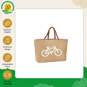 Bolsas de Compras de Yute con Diseño Geométrico Moderno y Asa de Cuero, Nueva Llegada de Fábrica, Alta Calidad - Product Image 3