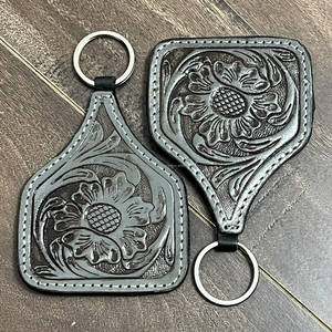 Llaveros de Cuero Vacuno Genuino Hechos a Mano con Diseño Floral Estilo Western 2026, Accesorio para Regalos Promocionales - Product Image 5