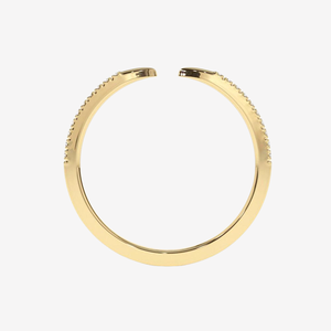 Anillo Apilable Clásico de Oro Sólido de 14K con Baño de Rodio, Diamante Cultivado en Laboratorio con Certificación IGI, Engaste de Garra Abierta, 0.10 Ct, Pavé Minimalista, Regalo de Boda - Product Image 2