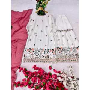 Conjunto de Ropa Elegante para Fiesta, Estilo Indio y Pakistaní, con Top, Pantalón y Dupatta - Product Image 5