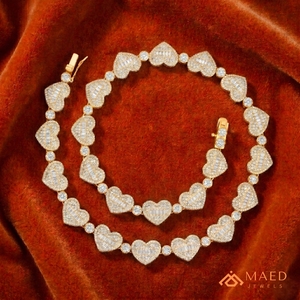 Collier à maillons en forme de cœur en moissanite plaqué or 18 carats, bijoux de mode, pendentif élégant et classique pour femmes et hommes, style New York City - Product Image 2