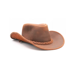 Chapeau de cowboy occidental en polyester unisexe, style camionneur, en cuir de vachette à poils, réglable, pour l'extérieur et les voyages - Product Image 4