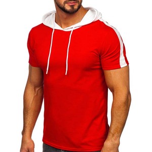 Venta al por Mayor de Sudaderas con Capucha para Hombre, Color Rojo, 100% Algodón, Servicio OEM ODM, Manga Corta, Bordadas, de Felpa - Product Image 3