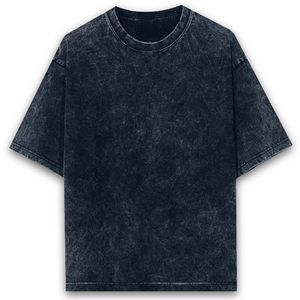 Men's Oversized Short Sleeve O-Neck Cotton T-Shirt Washed Solid Color Casual Jersey Knit Blank Design - Product Image 3