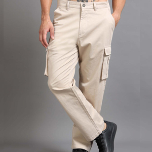 Pantalon cargo jogger en coton de haute qualité pour homme, décontracté, à bas ouvert, pour le yoga et la détente, multipoches, pantalon de sport pour homme - Product Image 5