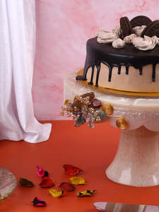 Support à gâteau d'anniversaire en résine fait main, écologique, poli, de forme ronde, multicolore, lavage à la main uniquement - Product Image 4