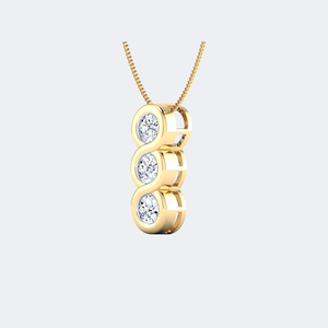 Collier solitaire en diamant rond serti clos de 0,70 carat, colliers de mode, colliers en diamant, collier en or, colliers pour femmes - Product Image 4