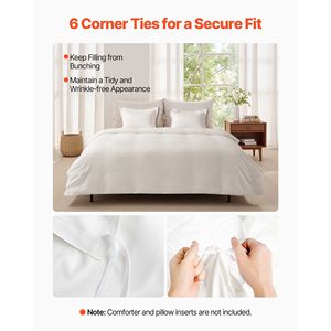 Set Copripiumino Matrimoniale 100% Cotone, Set da Letto 3 Pezzi con 1 Copripiumino 90 X 90 e 2 Federe 20 X 26 - Product Image 4