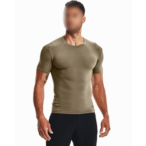 T-shirts de compression personnalisés en tissu 100 % polyester élasthanne, meilleur prix, pour vêtements de fitness, vente en gros, manches courtes, Rash Guards - Product Image 1