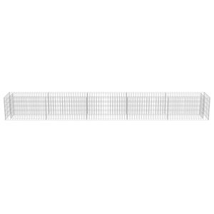 Jardinera Elevada Gabion de 177.2 x 19.7 x 19.7 cm, Acero Galvanizado Plateado para Macetas y Jardineras - Product Image 5