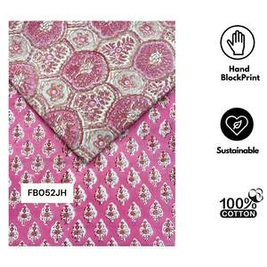 Funda de Sofá de Algodón Tejido de Jaipur con Estampado de Bloques, Algodón Puro Indio, Textil para Decoración del Hogar, Ligero, Tintes No Tóxicos, Suave - Product Image 2