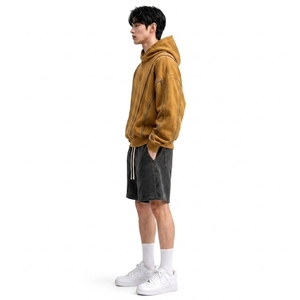 Ensemble sweat à capuche et short en coton personnalisé pour homme, coupe ample, poches latérales, style streetwear, tenue de printemps, ensemble de survêtement - Product Image 3