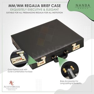 NANBA GROUP Sacoche de Maître Maçon en Similicuir Noir 5 Compartiments Dorés pour Regalia Maçonniques - Product Image 3