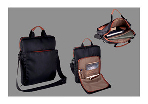 Sac à bandoulière professionnel Liviya pour ordinateur portable avec couvercle en PP gaufré, idéal pour les cadeaux promotionnels en salon professionnel - Product Image 2