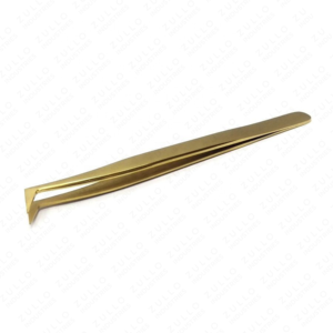 Gold L Shape Stainless Steel Russian Volume Eyelash Tweezers With Wholesale Price Lash Tweezers OEM <b>Tool</b> Kit - Product Image 5