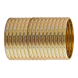 ORO-Z High Quality Elegant Three Tone Plated Interwoven Wave Pattern <b>Bangles</b> for Women Fashion Jewelry Accessory Party - Product Image 1