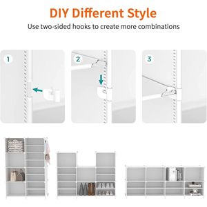 Estantes de Almacenamiento de 8 Cubos, Organizadores de Ropa para Armarios, Estanterías Apilables para Armarios de Dormitorio - Product Image 6
