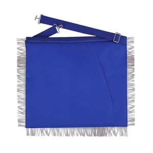 Delantal Masónico de Past Master para Logia Azul con Borde de Hilo Dorado y Flecos de Encaje Plateado, Terciopelo Étnico MAP-0128 - Product Image 5