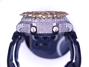 Montre de luxe Hip Hop en gros, entièrement sertie de Moissanite VVS couleur D, style Bustdown, avec cristal saphir, cadran numérique, bracelet en caoutchouc, certifiée GRA - Product Image 4