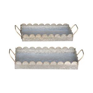 Modern Rainbow Gradient Metal Serving <b>Tray</b> | <b>Large</b> Rectangle Metal Decorative Ottoman <b>Tray</b> with Handles for Coffee & Food - Product Image 3