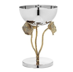 Bol décoratif en métal style oriental poli, motif fleur de cerisier, pour orchidées et objets divers, idéal pour offrir - Product Image 4