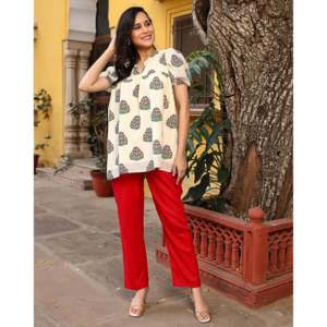 ชุดลำลองสำหรับผู้หญิง สไตล์ฟรอสต์ ผ้าฝ้าย/ใยไผ่ ระบายอากาศได้ดี ไซส์ XS - Product Image 5