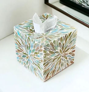 Boîte à mouchoirs luxueuse en nacre, artisanat de luxe fait main, décoration artisanale - Product Image 4