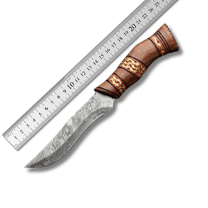 Couteau de chasse/découpe personnalisable en acier inoxydable OEM avec manche en bois Pakka, étui en cuir, fabrication artisanale, marque ZA DAMASCUS MAKERS - Product Image 4