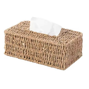 New Products Rattan Tissue Box With Wood Lid Handwoven OEM Variety of Colors Decoration <b>Table</b> and <b>Bath</b> Accessories Handmade - Product Image 4