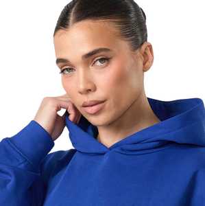 Sudadera con Capucha Azul Rey para Mujer, de Forro Polar, Manga Larga, Estilo Casual Urbano, Corte Holgado, Tacto Suave y Cómodo - Product Image 3