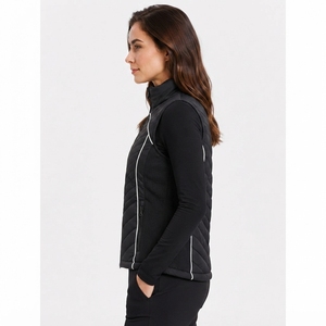 <b>Women</b> Knitted Puffer Vest Insulated Quilted <b>Sleeveless</b> <b>Coat</b> Full Zip Front Soft Warm Filling Breathable Eco-Friendly Stand - Product Image 5