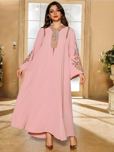 Abaya, Vestido de Fiesta para Mujer, Bordado, Musulmán, Modesto, Vestidos Eid, Jalabiya, Túnica Larga, Ramadán, Marruecos, Dubái, Caftán, Vestidos Abayas - Product Image 2