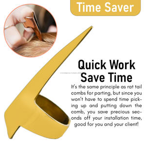 Outils de tresse de point de séparation de cheveux en plastique de couleur personnalisée aide au sectionnement de salon de manucure pour pointes d'extension de cheveux - Product Image 5