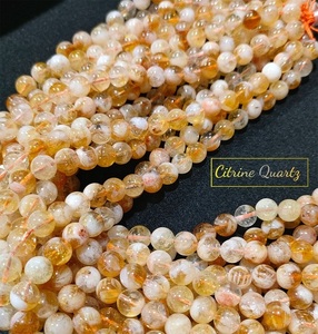 Suministro de Fábrica: Cuentas Redondas de Ágata Soha y Citrino Natural de 8mm con Diseño de Amor y Feng Shui para la Fabricación de Pulseras y Collares - Product Image 2