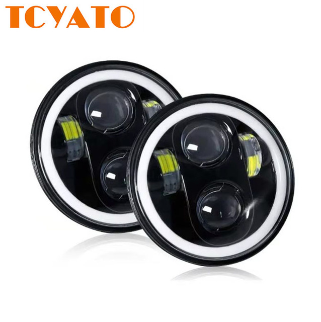 TCYATO New 5.75 Inch Full Circle 4-Bead 60W LED Chip Angel Eye Off-Road Headlamp Modified Motorcycle Led Lights