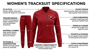 Women's Red Tracksuit Full <b>Zip</b> Hooded Solid Color Breathable Casual Lightweight Winter 100% Cotton <b>Jogger</b> Set Logo Front <b>Pockets</b> - Product Image 5