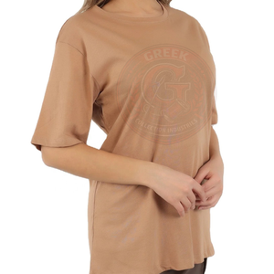 เสื้อยืดผู้หญิงคุณภาพสูง ผ้าฝ้ายพรีเมียม สไตล์ลำลอง สตรีทแวร์ เสื้อผ้าไลฟ์สไตล์ สีพื้น ทรงหลวม - Product Image 1