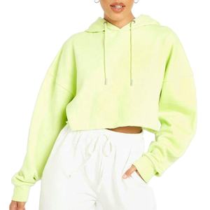 <b>Long</b> <b>Sleeves</b> Fashion Clothing Women <b>Crop</b> Top Hoodies Custom Digital Printing 100% Cotton 300 GSM <b>Crop</b> Top Hoodies for Women's - Product Image 1