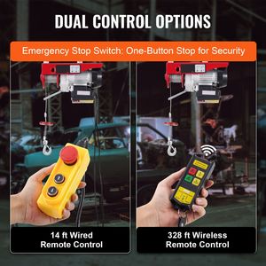 120V Electric <b>Hoist</b> 440 Lbs Winch 328 ft Wireless 14 ft Wired Remote Control 40 ft Single Cable Lifting 40 ft Single Cable - Product Image 2